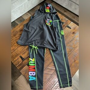 Matching Set! Zumba Hooded Tank and Matching Leggings with Pockets